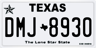 TX license plate DMJ8930