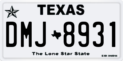 TX license plate DMJ8931