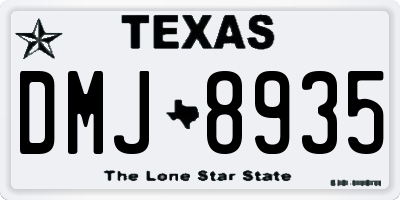 TX license plate DMJ8935