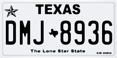 TX license plate DMJ8936