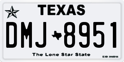 TX license plate DMJ8951