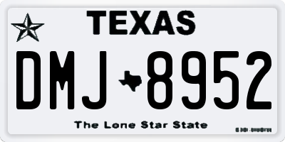 TX license plate DMJ8952
