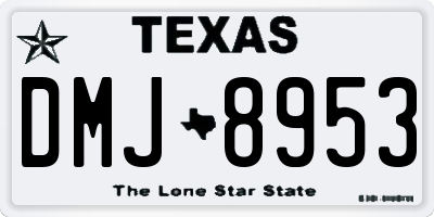 TX license plate DMJ8953