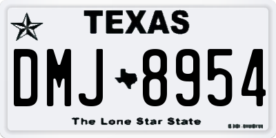 TX license plate DMJ8954