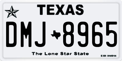 TX license plate DMJ8965