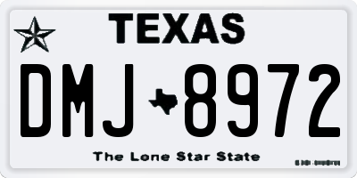 TX license plate DMJ8972