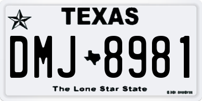 TX license plate DMJ8981