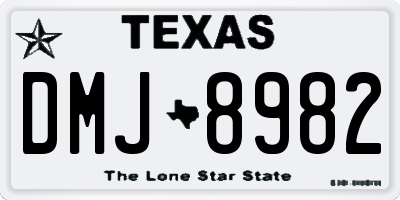 TX license plate DMJ8982