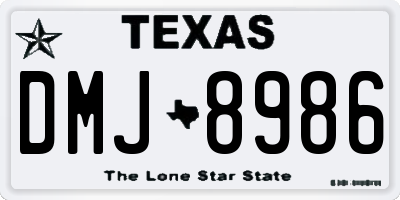 TX license plate DMJ8986