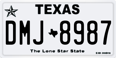 TX license plate DMJ8987