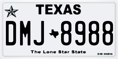 TX license plate DMJ8988