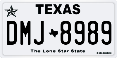 TX license plate DMJ8989
