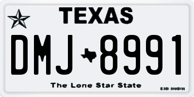 TX license plate DMJ8991