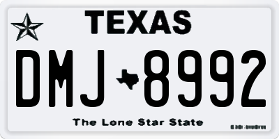 TX license plate DMJ8992