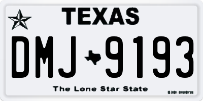 TX license plate DMJ9193