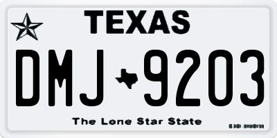 TX license plate DMJ9203
