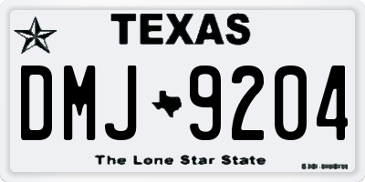 TX license plate DMJ9204