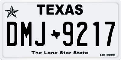 TX license plate DMJ9217