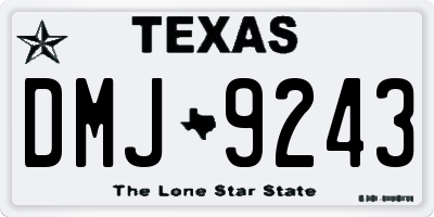TX license plate DMJ9243
