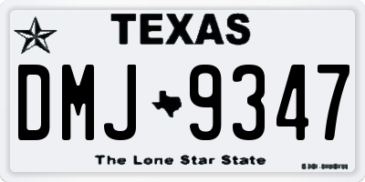 TX license plate DMJ9347