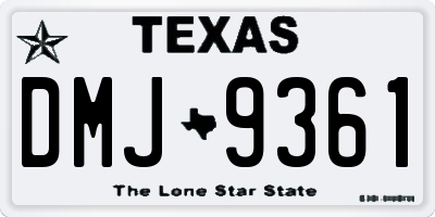 TX license plate DMJ9361