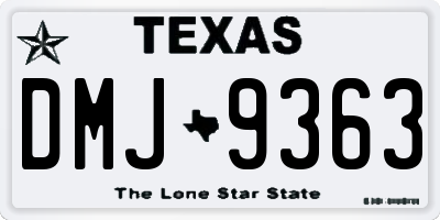 TX license plate DMJ9363
