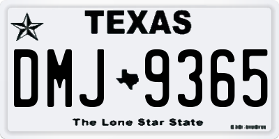 TX license plate DMJ9365