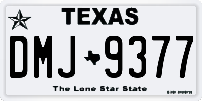 TX license plate DMJ9377