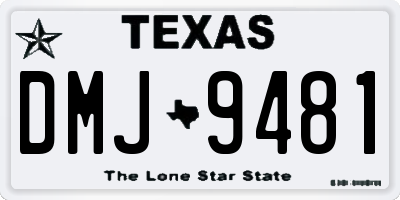 TX license plate DMJ9481