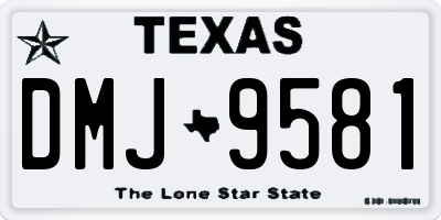 TX license plate DMJ9581