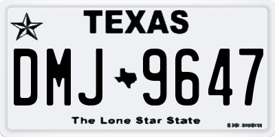 TX license plate DMJ9647