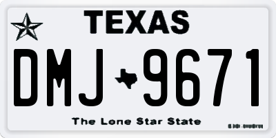 TX license plate DMJ9671