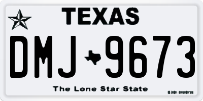 TX license plate DMJ9673