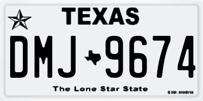 TX license plate DMJ9674