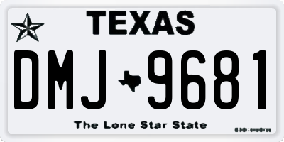 TX license plate DMJ9681