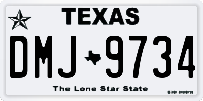 TX license plate DMJ9734