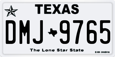 TX license plate DMJ9765