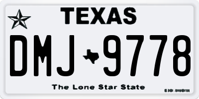 TX license plate DMJ9778