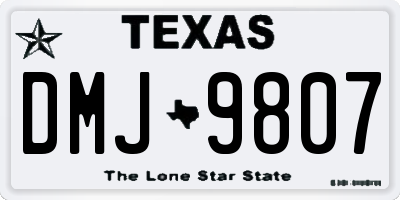TX license plate DMJ9807