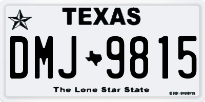 TX license plate DMJ9815