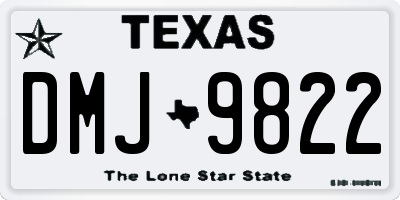 TX license plate DMJ9822