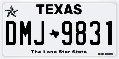 TX license plate DMJ9831