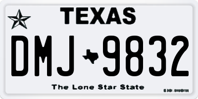 TX license plate DMJ9832