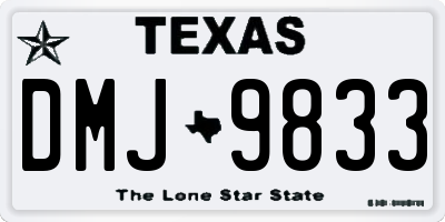 TX license plate DMJ9833