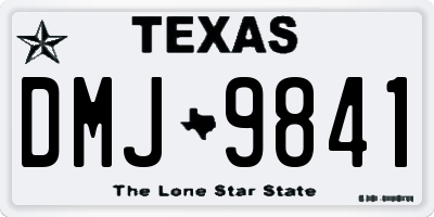 TX license plate DMJ9841