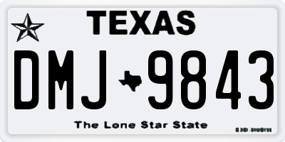 TX license plate DMJ9843