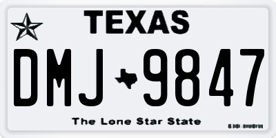 TX license plate DMJ9847
