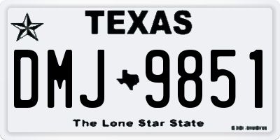 TX license plate DMJ9851