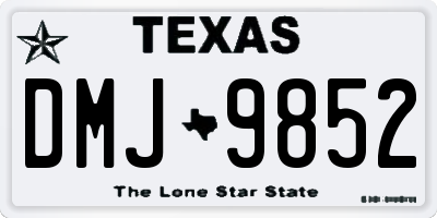 TX license plate DMJ9852