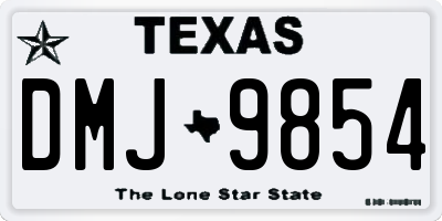 TX license plate DMJ9854